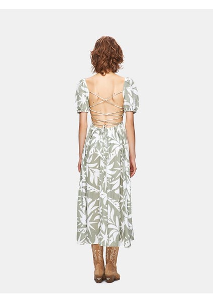 Kadın Çiçekli Midi Elbise modelleri