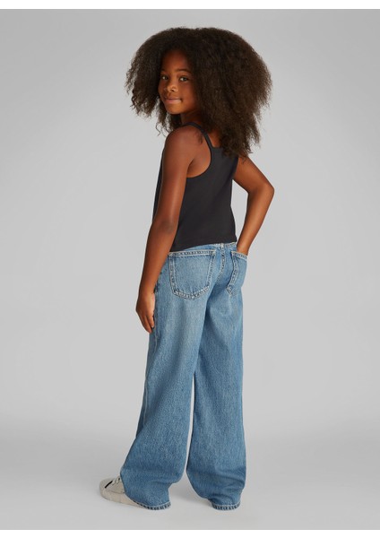 Siyah Kız Çocuk Kare Yaka Dar Kalıp Baskılı T-Shirt IG0IG02868BEH modelleri