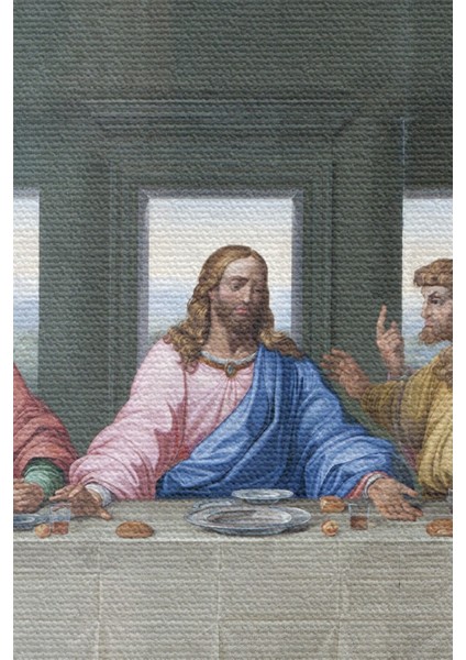 - Duvar Örtüsü / Halısı Son Akşam Yemeği Leonardo Da Vinci Kaliteli Kanvas KUMAŞ-4066