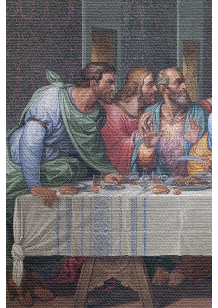 - Duvar Örtüsü / Halısı Son Akşam Yemeği Leonardo Da Vinci Kaliteli Kanvas KUMAŞ-4066