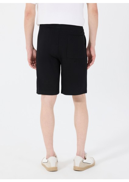 Siyah Erkek Loose Fit Desenli Sweat Şort M5GD10KCN01JBLK Clovıs Shorts indirimleri