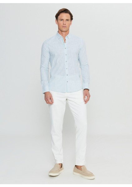 Slim Fit Düğmeli Yaka Haki Erkek Gömlek ACE020252168_HAK fiyatları