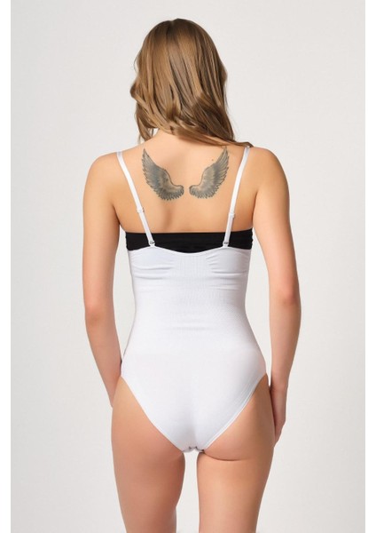 Beyaz Göğsü Açık Agraflı Body Korse modelleri