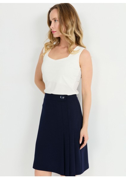 Normal Bel Lacivert Kadın Düz Standart Etek 25YSL3466 modelleri
