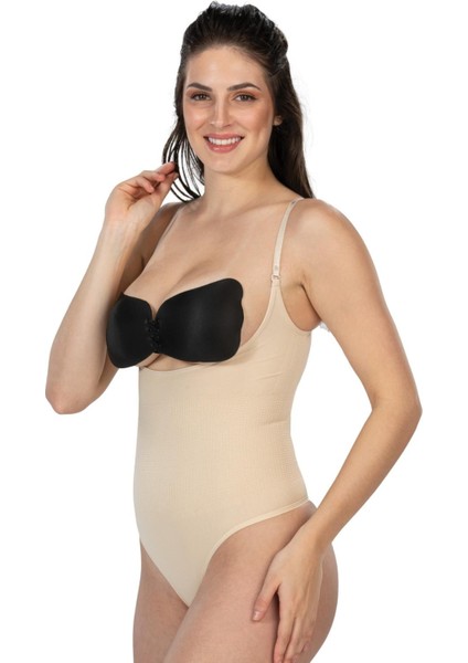 Ten Göğüsü Açık String Body Korse