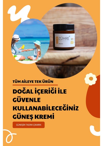 Doğal Güneş Kremi Spf 50+ | Bitkisel Koruma | 100 ml