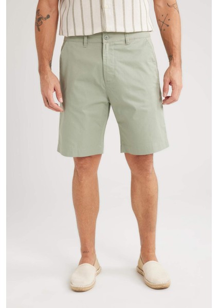 %100 Pamuk Regular Fit Gabardin Bermuda Şort C7684AX25SP