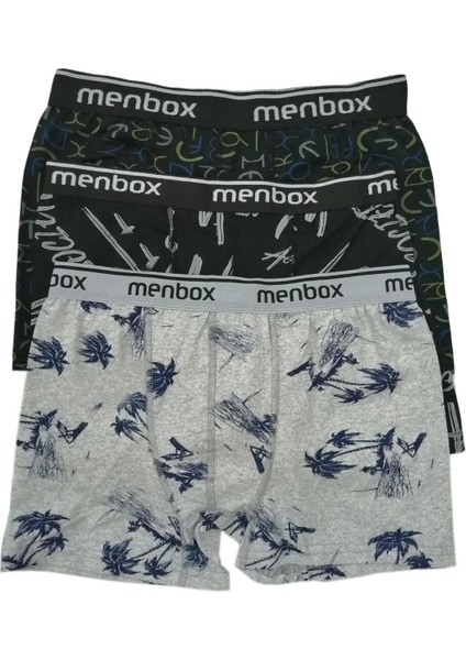 Erkek Likralı Boxer 6 Lı Desenli Karışık Renkler (Menbox 1052)