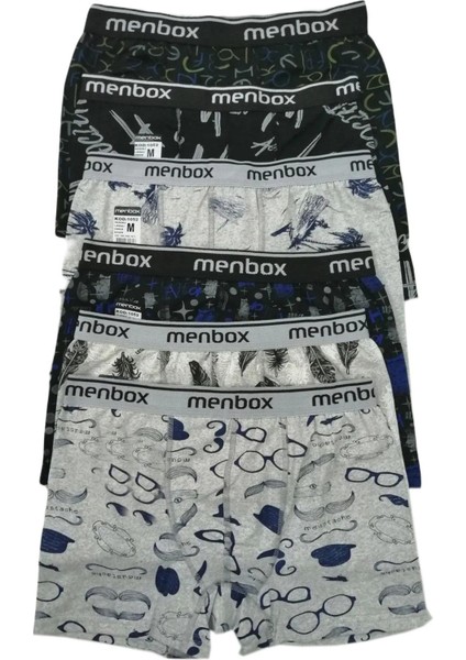 Erkek Likralı Boxer 6 Lı Desenli Karışık Renkler (Menbox 1052) fiyatları