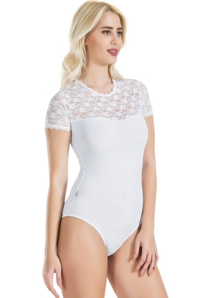 Yarım Kol Dantelli Kadın Body 338 modelleri
