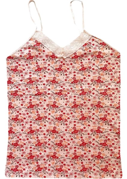 2 Adet Kadın Askılı Desenli Atlet Dantelli Empirme Pamuklu Penye D1-2 fırsatları