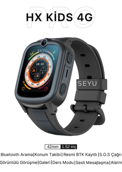 Hx Kids 4g Prolı Harvox Akıllı Çocuk Saati Gps Konum Takibi Arama Konuşma 4g Destekli