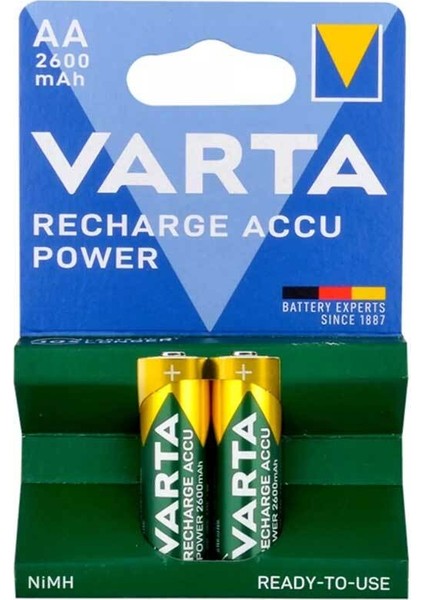 Varta Nı-Mh 1.2V 2600 Mah R2U Aa Şarjlı 2li Kalem Pil (4767) - Lisinya