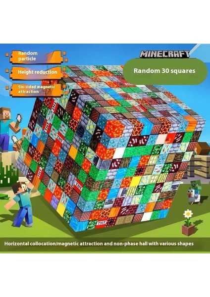 Benim Dünyam Manyetik Yapı Taşları Küp Manyetik Emme Rubik Küpü Bulmaca Mıknatıs Eğitici Oyuncaklar (Yurt Dışından)