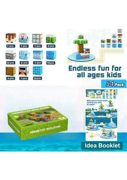 Benim Dünyam Manyetik Küp Blok Manyetik Tam Set Mıknatıslı Puzzle Oyuncaklar (Yurt Dışından)