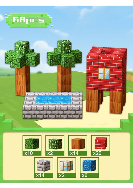 Benim Dünyam Manyetik Küp Blok Manyetik Tam Set Mıknatıslı Puzzle Oyuncaklar (Yurt Dışından)