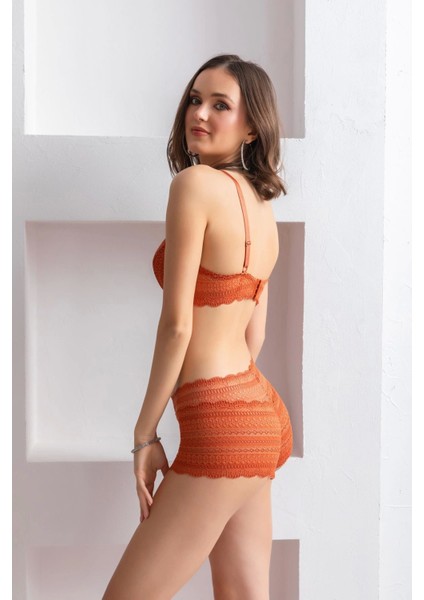 Bralet Sütyen Boxer Takım Kiremit (31813)
