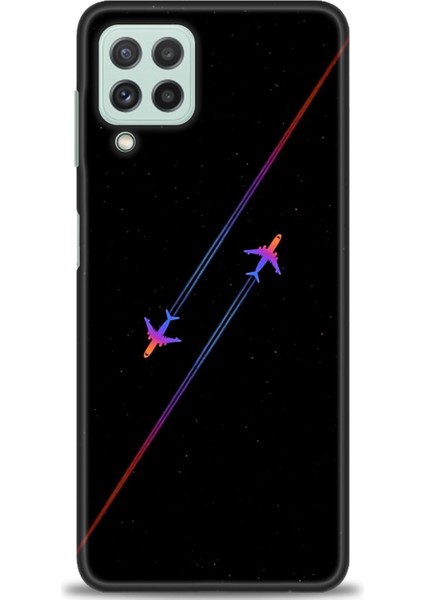 Samsung Galaxy A22 Hd Baskılı Kılıf + Seramik Tam Kaplayan Ekran Koruyucu 390