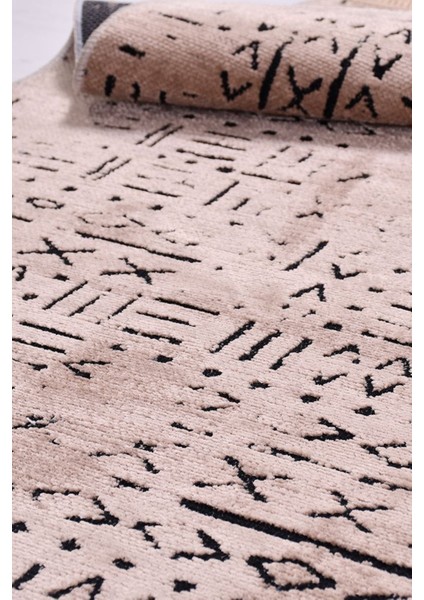 Venüs Bej/füme Iskandinav Desenli Kaymaz Pamuk Kilim – Makinede Yıkanabilir, Modern ve Dayanıklı Tasarım Halı