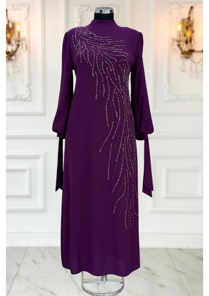 Irem Tesettür Abiye Mürdüm ISR1032