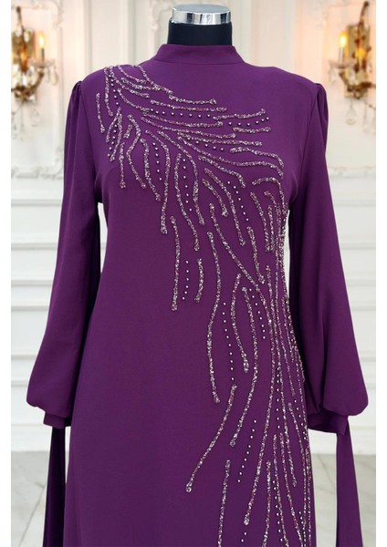 Irem Tesettür Abiye Mürdüm ISR1032 fiyatları