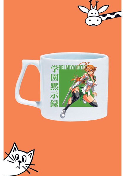 Miyamoto Rei Karakter Anime Highschool Of The Dead Tasarım Baskılı Beyaz Lüks Sap Kupa Bardak
