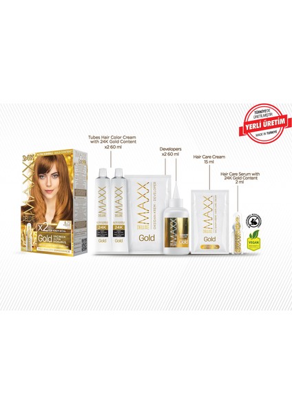 Gold Series Saç Boya Seti 2 Tüp Boya - 2 Oksidan