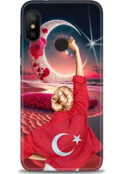 Xiaomi Mi A2 Lite Kılıf Hd Baskılı Kılıf + Seramik Tam Kaplayan Ekran Koruyucu 249