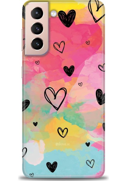 Samsung Galaxy S21 Hd Baskılı Kılıf + Seramik Tam Kaplayan Ekran Koruyucu 417