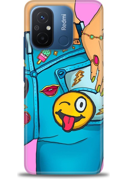 Xiaomi Redmi 12C Kılıf Hd Baskılı Kılıf + Seramik Tam Kaplayan Ekran Koruyucu 448