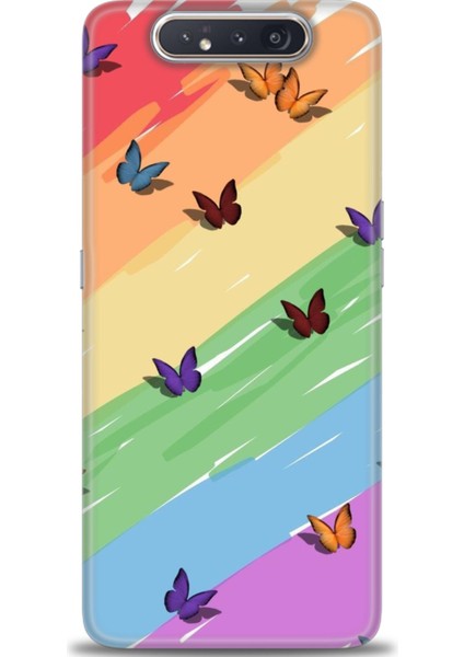 Samsung Galaxy A80 Hd Baskılı Kılıf + Seramik Tam Kaplayan Ekran Koruyucu 420