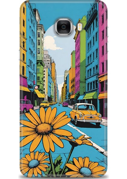 Samsung Galaxy C7 Hd Baskılı Kılıf + Seramik Tam Kaplayan Ekran Koruyucu 449