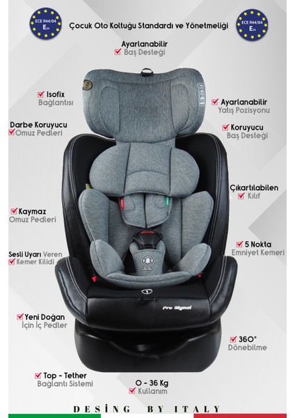Profix 0-36 kg 360 ° Dönebilen İsofix'li Oto Koltuğu