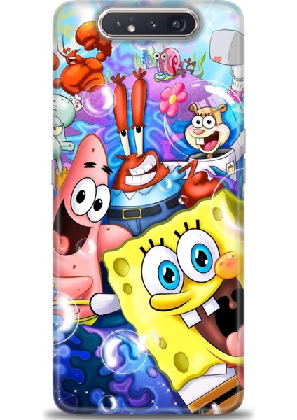 Samsung Galaxy A80 Hd Baskılı Kılıf + Seramik Tam Kaplayan Ekran Koruyucu 455