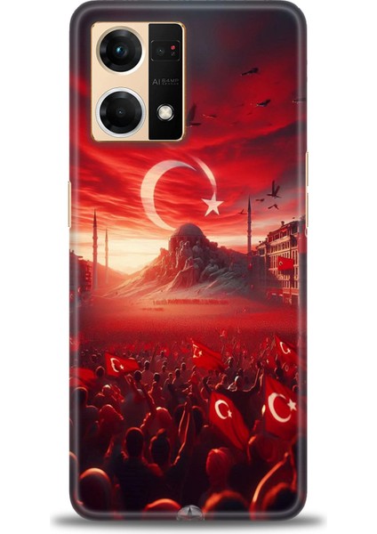 Oppo Reno 7 Kılıf Hd Baskılı Kılıf + Seramik Tam Kaplayan Ekran Koruyucu 39