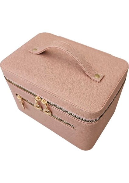 Taşıma Kulplu Deri Aynalı Makyaj,bakım ve Seyahat Çantası,kutusu Pudra (14X21X14 Cm) modelleri