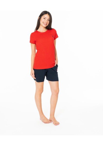 Kadın Kırmızı Şort Takım