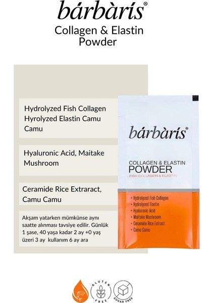 Kolajen & Elastin Powder Saf Balık Tip1,Tip3 30 Şase
