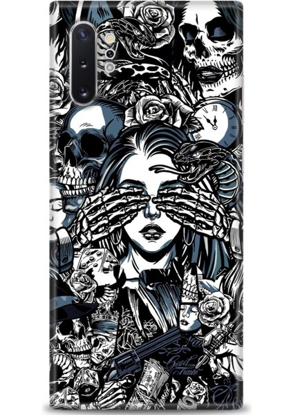 Samsung Galaxy Note 10 Plus Hd Baskılı Kılıf + Seramik Tam Kaplayan Ekran Koruyucu 352