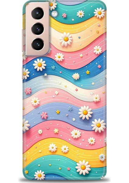 Samsung Galaxy S21 Hd Baskılı Kılıf + Seramik Tam Kaplayan Ekran Koruyucu 418