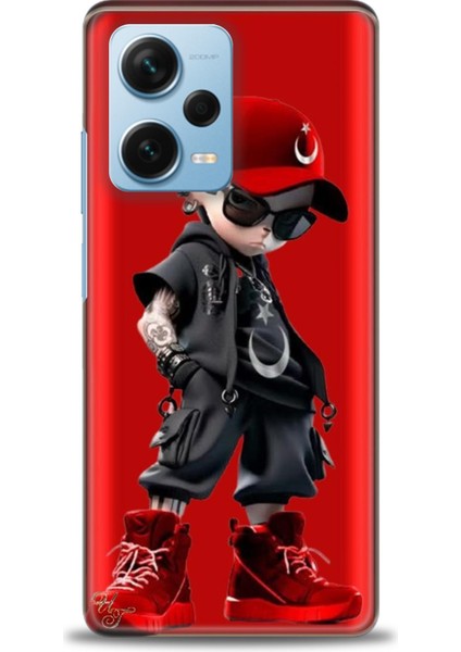 Xiaomi Redmi Note 12 Pro Plus Hd Baskılı Kılıf + Seramik Tam Kaplayan Ekran Koruyucu 250