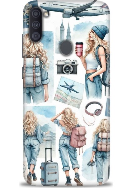 Samsung Galaxy A11 Hd Baskılı Kılıf + Seramik Tam Kaplayan Ekran Koruyucu 268