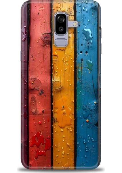 Samsung Galaxy J8 Hd Baskılı Kılıf + Seramik Tam Kaplayan Ekran Koruyucu 435