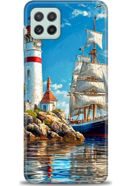 Samsung Galaxy M22 Hd Baskılı Kılıf + Seramik Tam Kaplayan Ekran Koruyucu 239