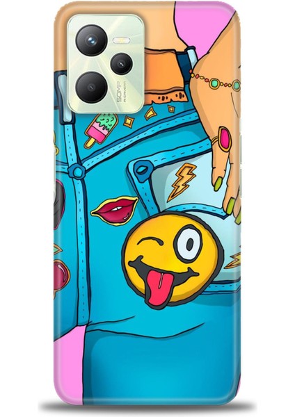 Realme C35 Kılıf Hd Baskılı Kılıf + Seramik Tam Kaplayan Ekran Koruyucu 448