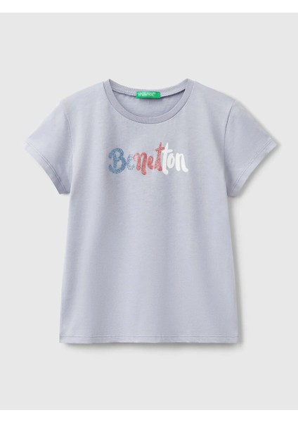 Benetton Kız Çocuk Baskılı Tshirt 6-14 Yaş Lila fiyatları