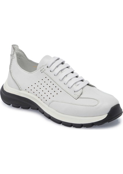 Beyaz Hakiki Deri Erkek Sneaker - E25I1AY57328-A26