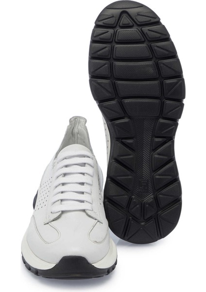 Beyaz Hakiki Deri Erkek Sneaker - E25I1AY57328-A26