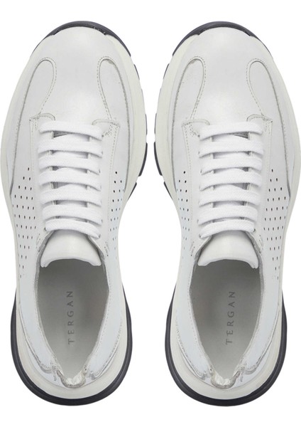 Beyaz Hakiki Deri Erkek Sneaker - E25I1AY57328-A26