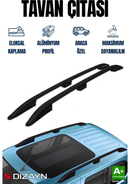 Opel Combo E Kısa Şase Aluminyum Siyah Tavan Çıtası 2019 Üzeri A+ Kalite